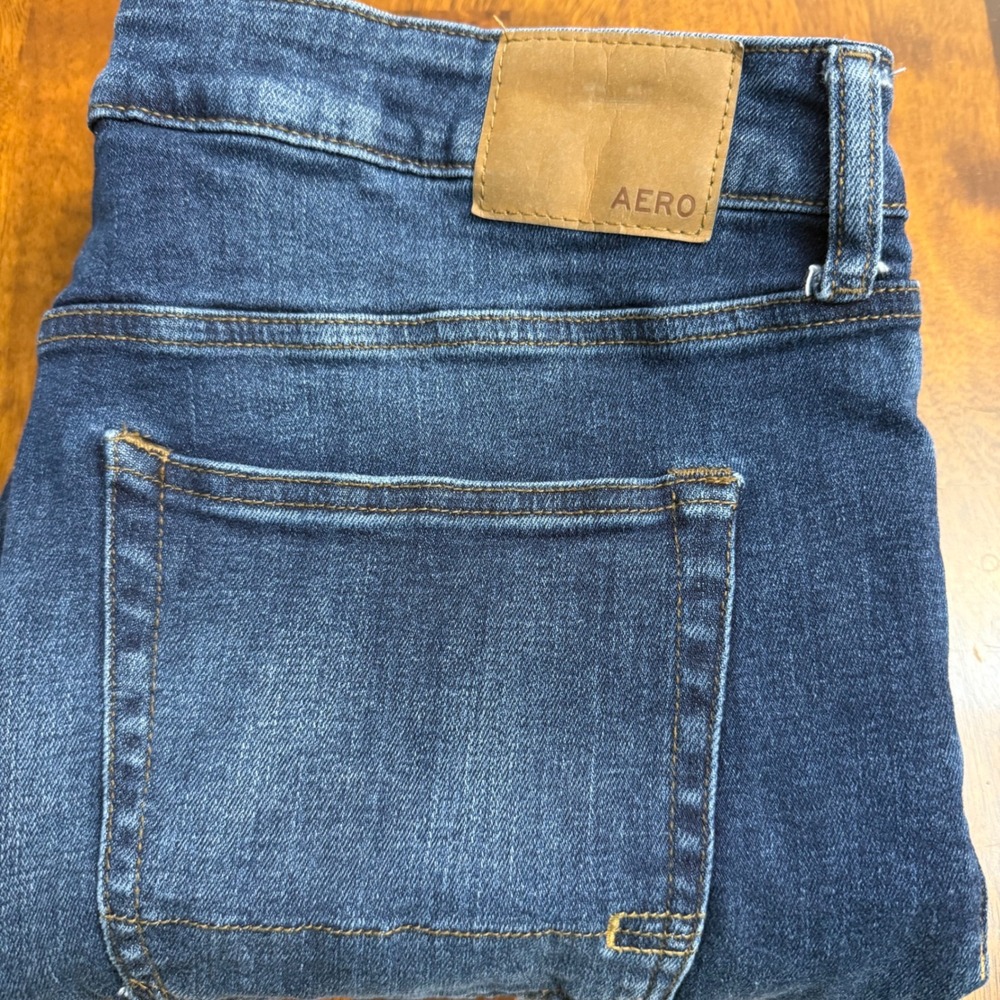Aeropostale Mens Straight Leg Dark Wash Stretch Denim Jeans 36x30 RN154379 - Picture 2 of 8